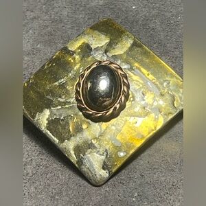 Unique Art Dci Square Earrings with Stone Accent